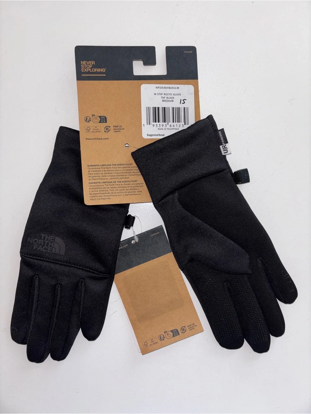 THE NORTH FACE Women's Etip Recycled Winter Running Glove Black Medium - NWT